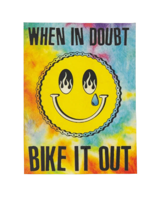 Bike It Out Smiley Mental Health Rectangle Vinyl Sticker
