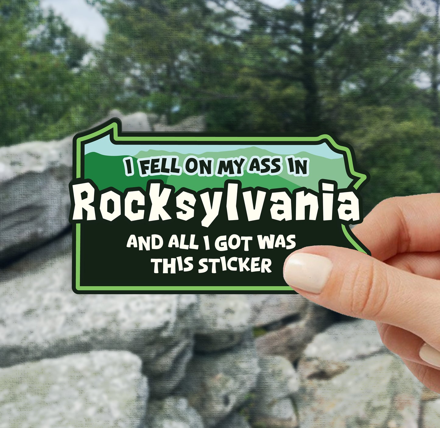 Rocksylvania Vinyl Sticker: Pennsylvania Appalachian Trail and Hiking Gift