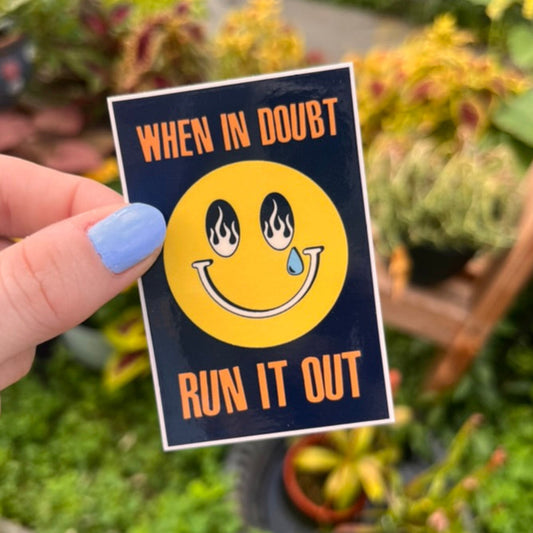 Run it Out Smiley Mental Health Rectangle Vinyl Sticker