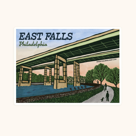 East Falls Philadelphia Twin Bridges Weatherproof Sticker