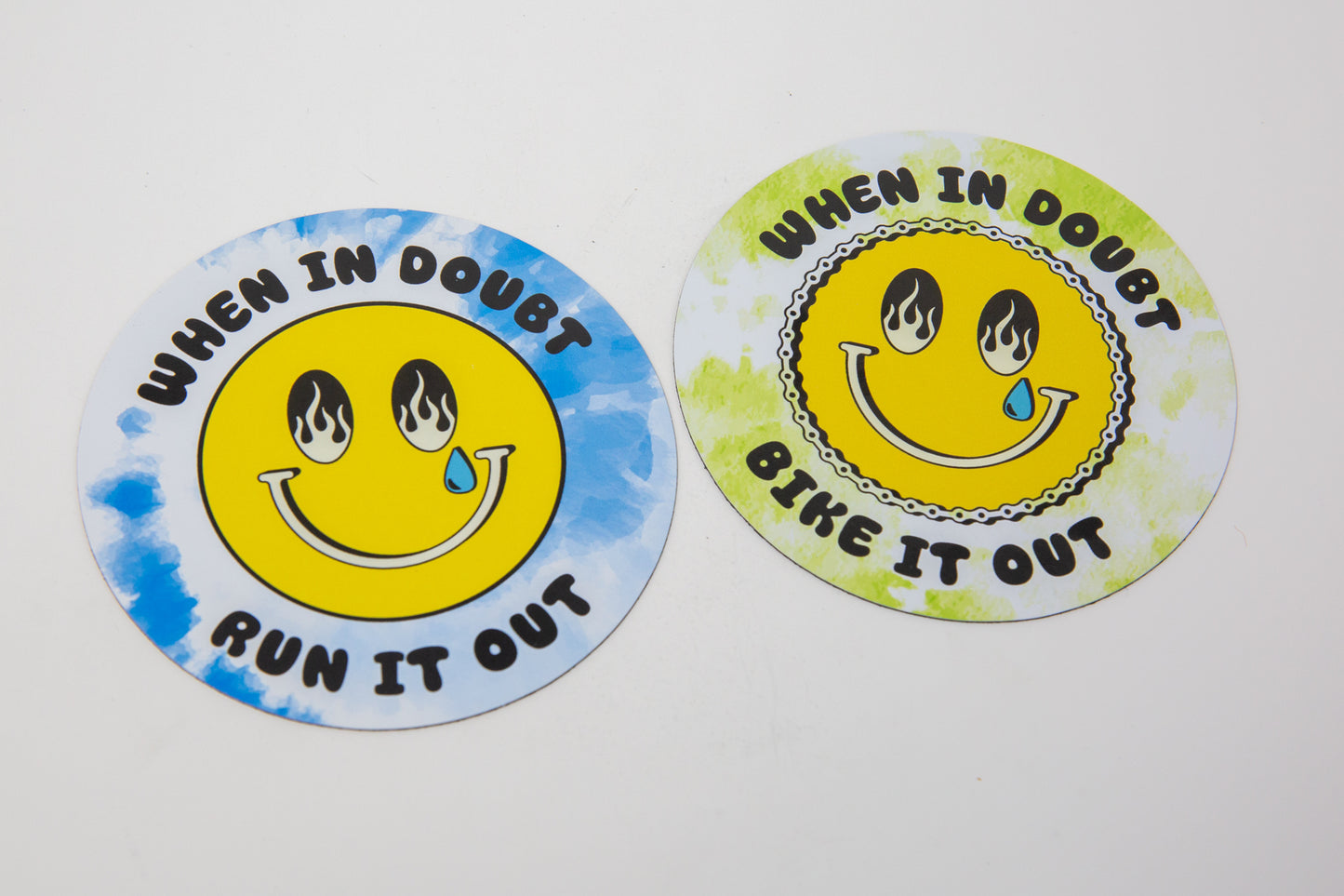 When in Doubt Run it Out Smiley Mental Health Flexible Die-cut Magnet