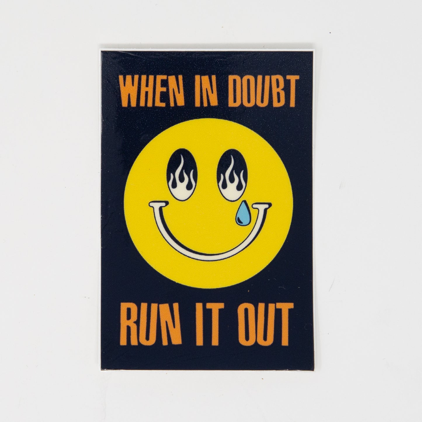 Run it Out Smiley Mental Health Rectangle Vinyl Sticker