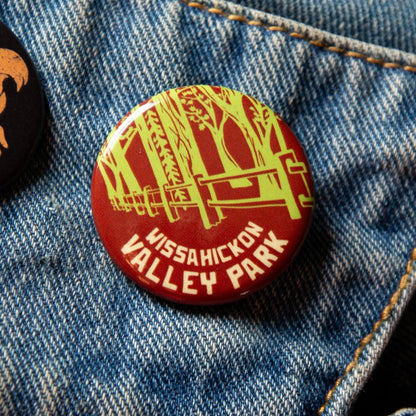 Red Pin with green trees with 'Wissahickon Valley Park" 