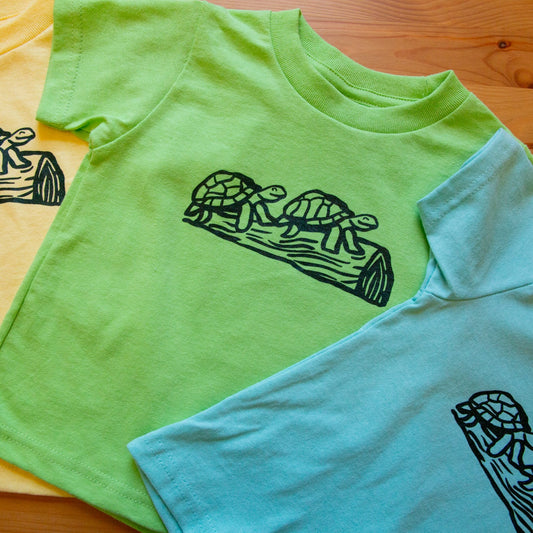 Two Turtles on a Log Toddler Tshirt